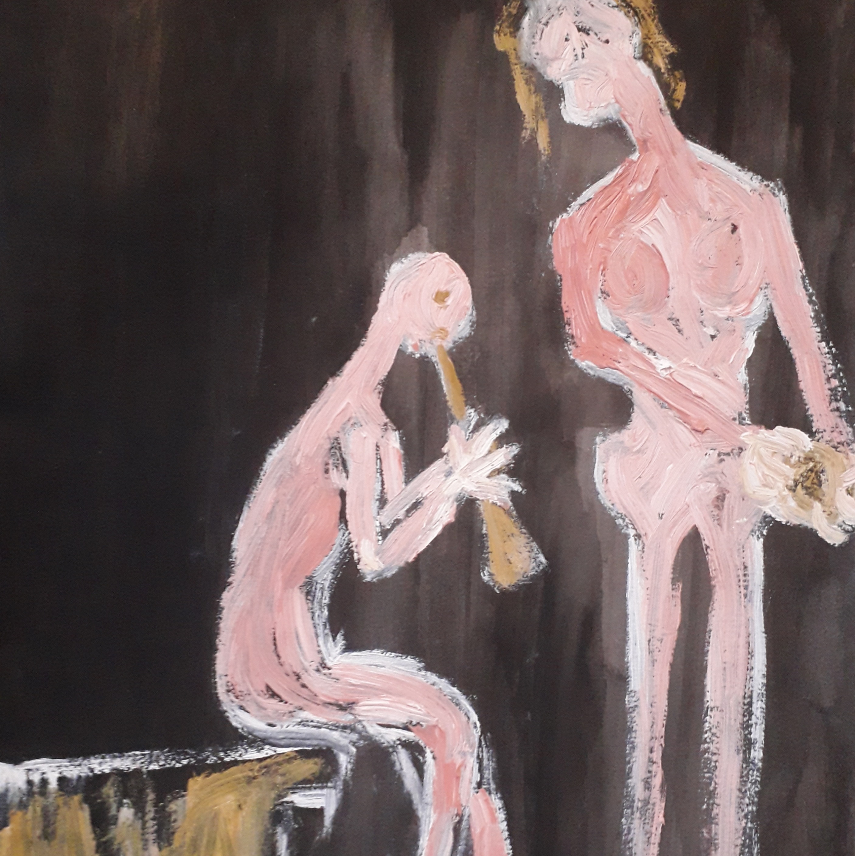 The Musician Study - Oil and Ink on paper- 11×8 - £10.00