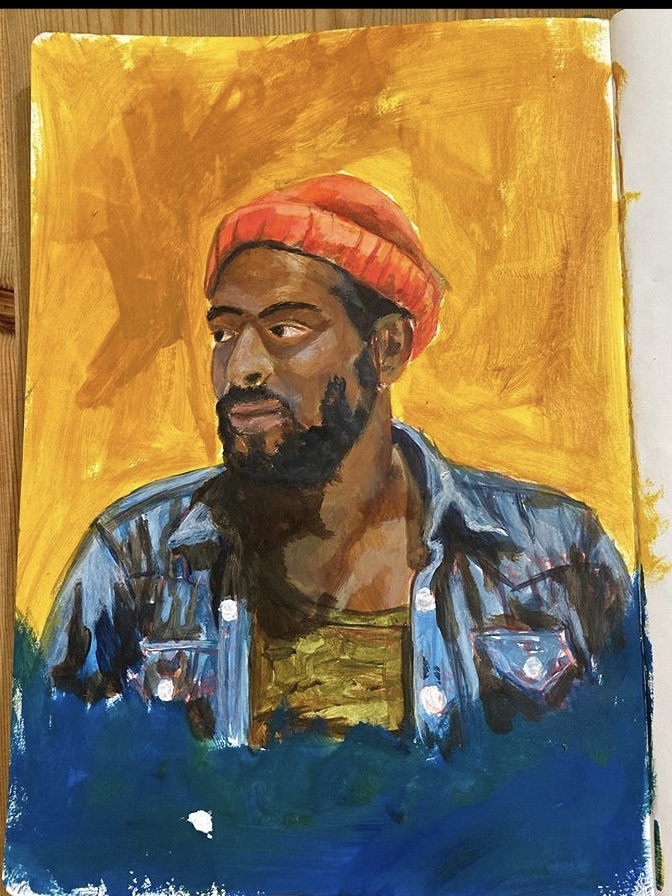 Marvin Gaye study in Acrylic