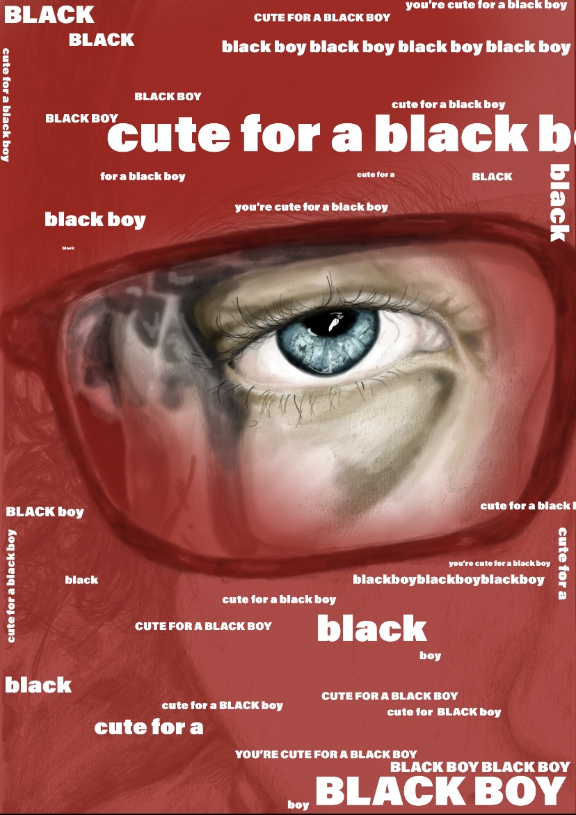 “cute for a black boy” / tonal drawing & photoshop