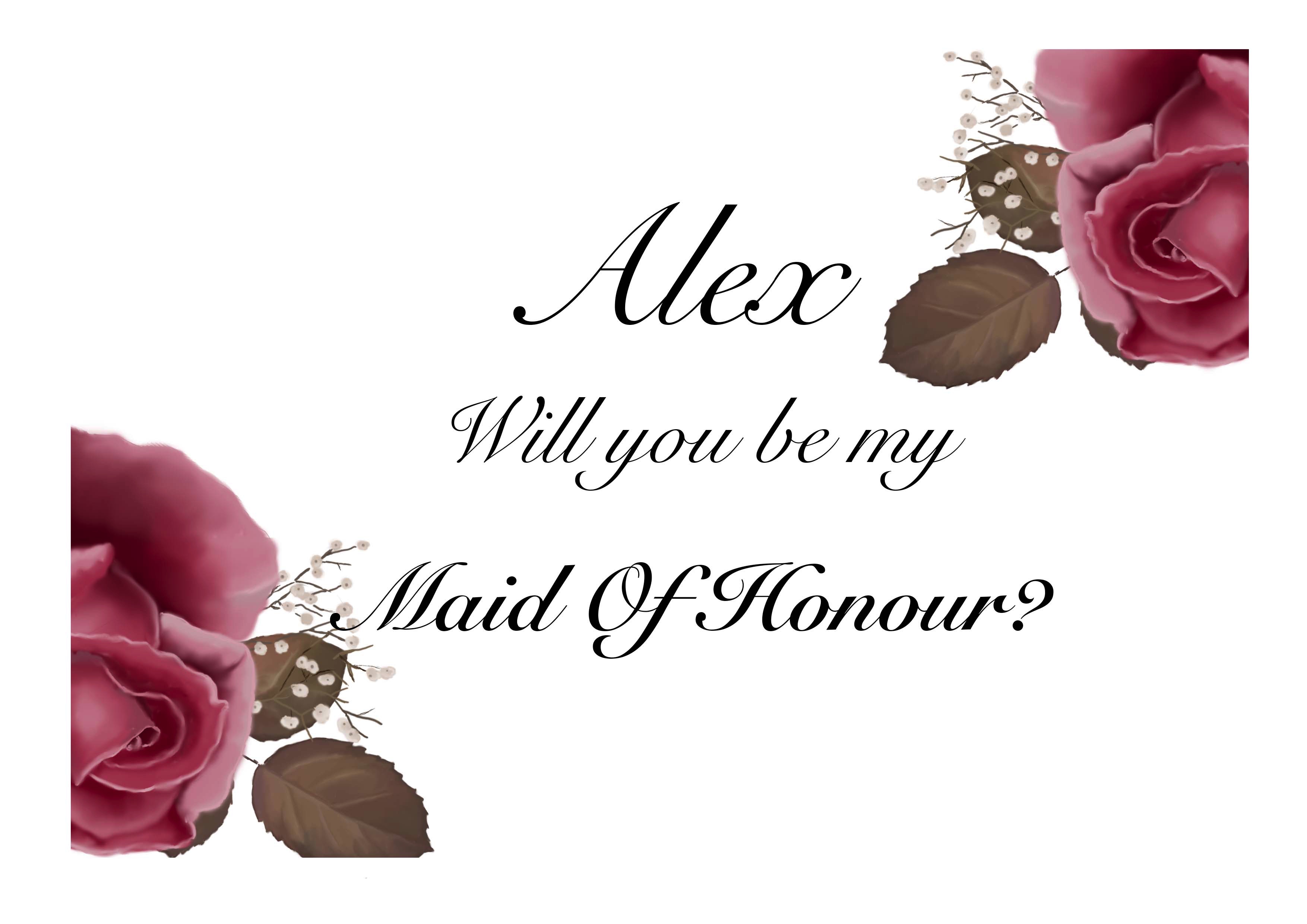 This was something quite different as I had a request from someone to create a maid of honour card.
