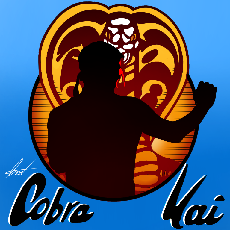 Drawn in celebration for Cobra Kai season 3