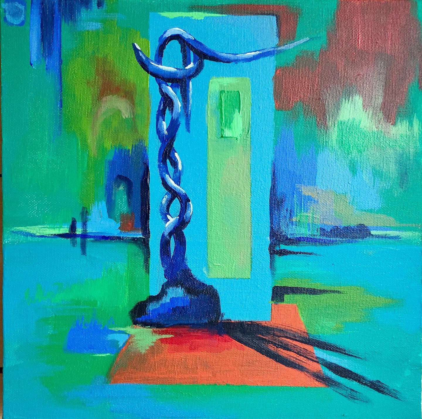 ‘Castle’ Acrylic Painting on 12 x 12 inch canvas
