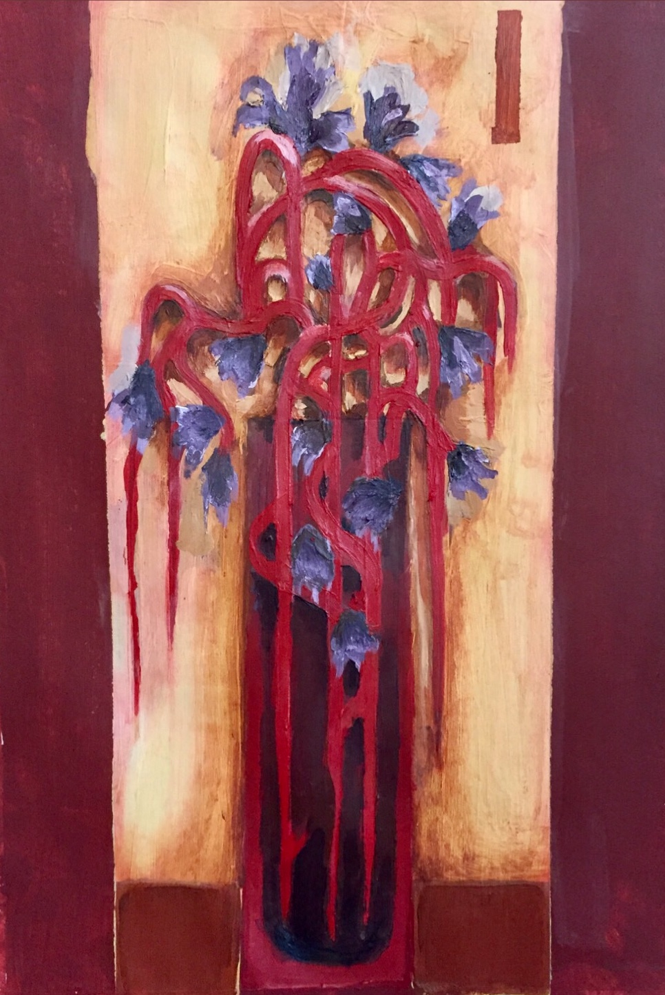 ‘Confinement of Motion’ Acrylic Painting on A3.