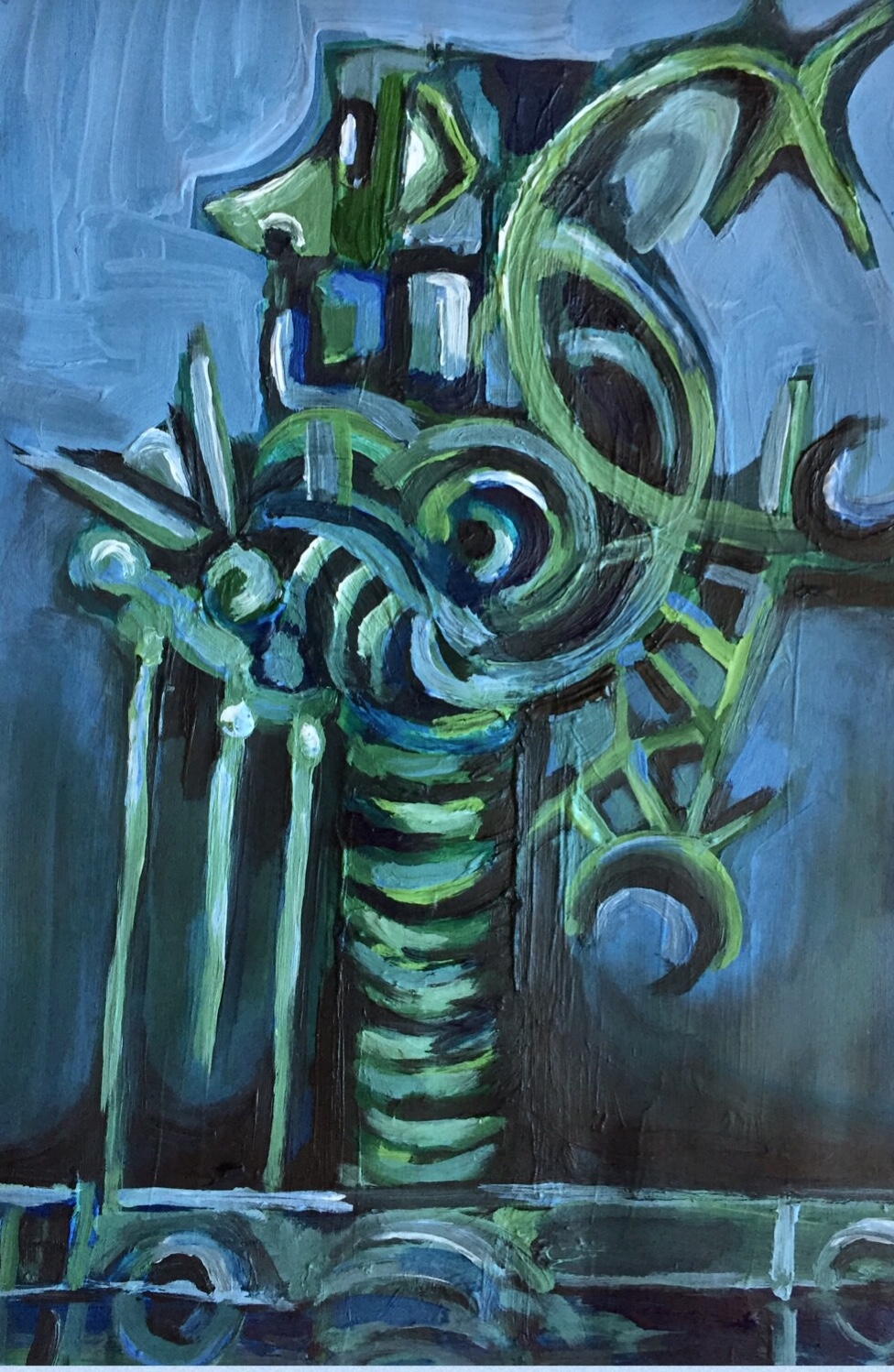 ‘Here comes the Sewage Gardner’ A3 Acrylic Painting