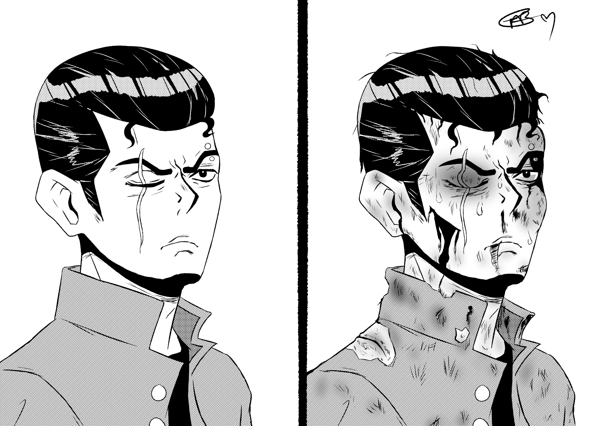 Doing Whyt Manga’s beaten up character challenge with my OC Kasai Higuchi from my novel Howler