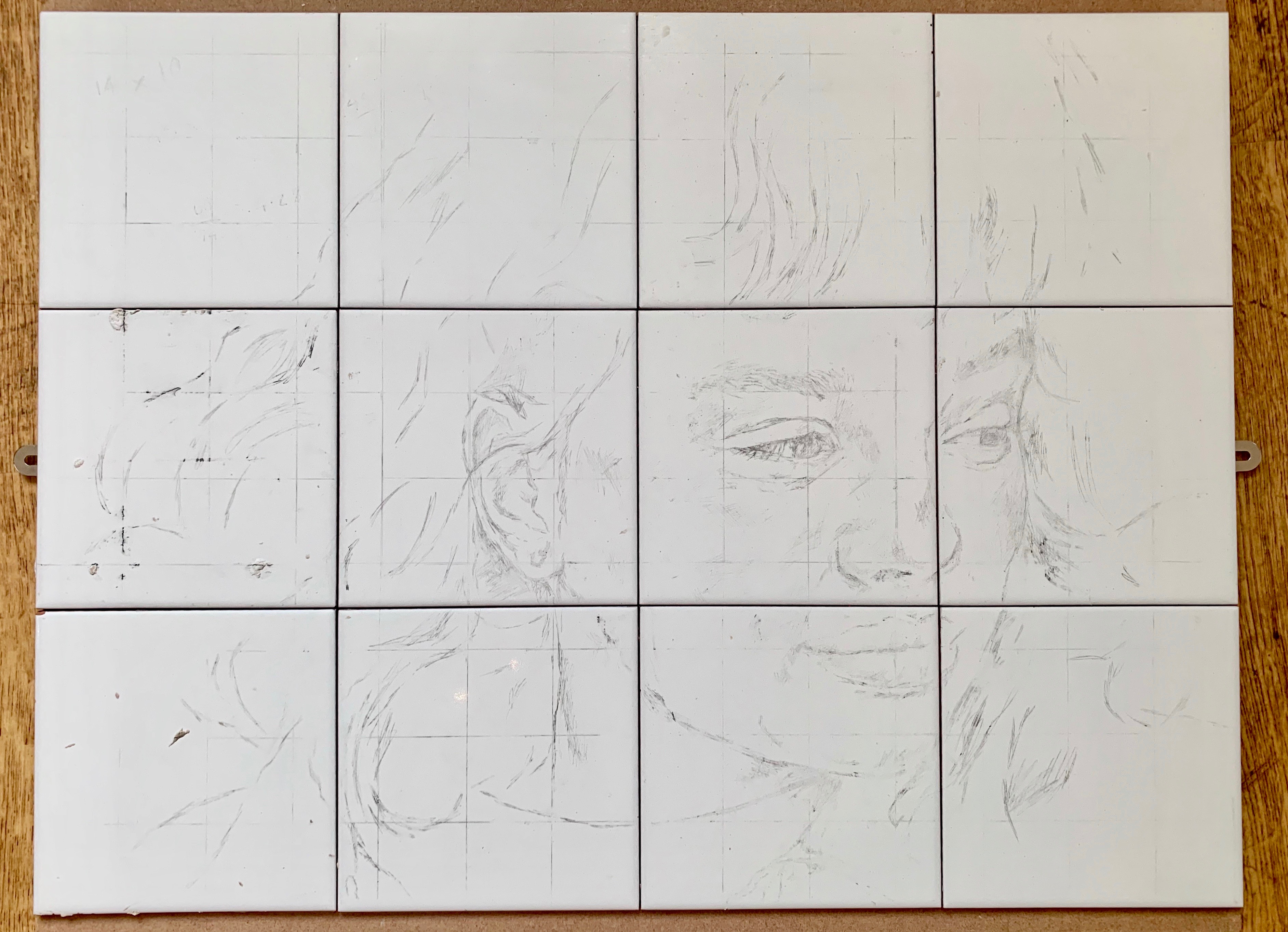 Untitled: pencil on tile 61cmx48.5cm