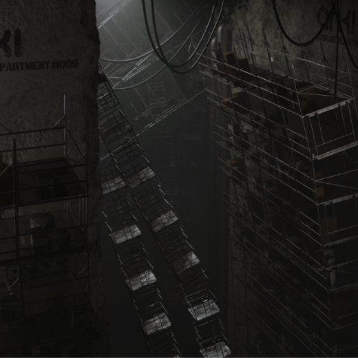 When it comes to environmental design, I like to experiment with more run-down rooms and abandoned industrial areas like this storage room.